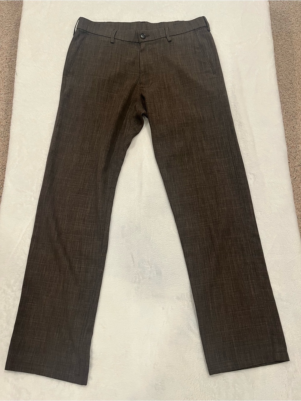 Haggar H26 Men's Straight Fit Brown Dress Pants